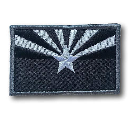 Backwoods Barnaby Arizona Flag Hook  and  Loop Patch - Black  and  White