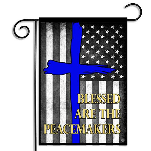 Brotherhood Blessed are The Peace Keepers Thin Blue Line Law Enforcement Garden Flag American Flag Decal Brotherhood Blessed are The Peace Keepers Thin Blue Line Law Enforcement Garden Flag American Flag Decal