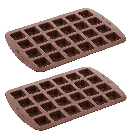 Wilton 2105-4923 24-Cavity Silicone Brownie Squares Baking Mold (Set of 2)