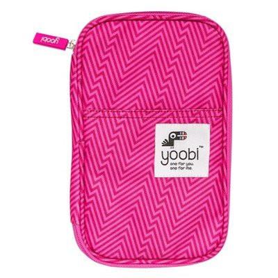 Yoobi Pink Ziggy Pencil Case, 2 Zipper Organizer