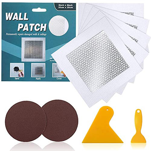 8 by 8 Drywall Repair Patch Wall Patch Repair Kit Self Adhesive Wall Mesh Repair Large Hole Patch for Drywall Sheet Rock Patch Aluminum Metal Sheetrock Ceiling Dry Wall Patch-8 Inch 5 Pieces- 8 by 8 Drywall Repair Patch Wall Patch Repair Kit Self Adhesive Wall Mesh Repair Large Hole Patch for Drywall Sheet Rock Patch Aluminum Metal Sheetrock Ceiling Dry Wall Patch-8 Inch 5 Pieces-