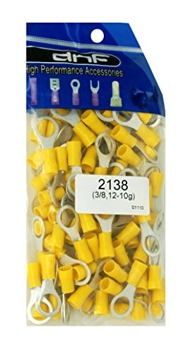 DNF 100 Pack Copper 12-10 Gauge Yellow Ring Terminals Electrical Wire Connectors 3/8 inch