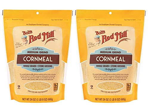 Bobs Red Mill Medium Cornmeal Whole Grain Stone Ground 24 Ounce -Pack of 2-