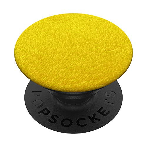Faux Yellow Leather Pop Socket - Leather Look PopSocket PopSockets Grip and Stand for Phones and Tablets