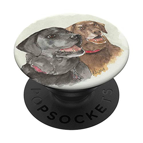Black  and  Brown Labrador Retrievers PopSockets PopGrip Swappable Grip for Phones  and  Tablets