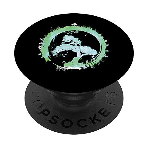 Bonsai Tree Enso Circle Gift Zen Buddhist Caligraphy PopSockets Grip and Stand for Phones and Tablets