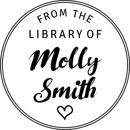 Custom Self-Inking Teacher Stamps - Grading Stamp -from The Library of - Circle with Heart-