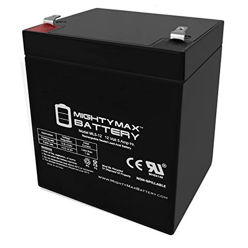 Mighty Max Battery ML5-12 - 12V 5AH Replacement Battery for APC Back-UPS BE ES350 BE ES500 Brand Product
