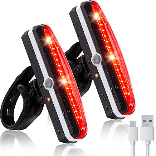 2 Pieces Bike Tail Light Bright Bike Light USB Rechargeable LED Bicycle Rear Light Waterproof Helmet 6 Light Mode Headlights for Cycling Safety Flashlight Light -Red Light- 2 Pieces Bike Tail Light Bright Bike Light USB Rechargeable LED Bicycle Rear Light Waterproof Helmet 6 Light Mode Headlights for Cycling Safety Flashlight Light -Red Light-