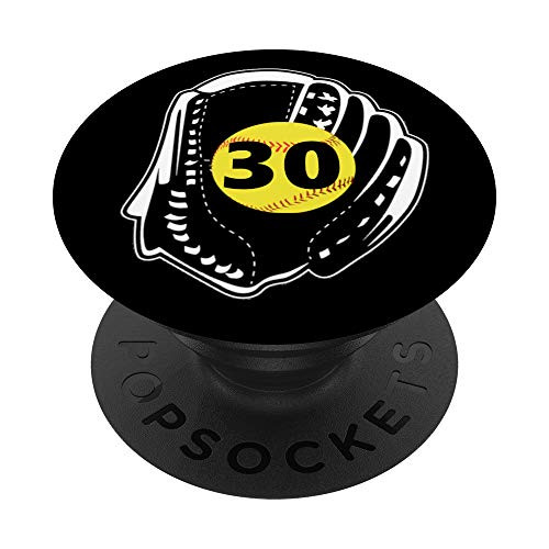 Softball 30 Practice Warm Up Clothes Number Thirty PopSockets Grip and Stand for Phones and Tablets