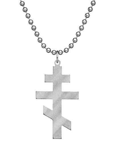 GI JEWELRY - Genuine U.S. Military Issue Orthodox Cross with Beaded Chain - 24 inch