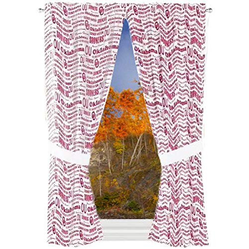 The Northwest Company NCAA Oklahoma Sooners Anthem Window Curtain Panels - Set of 2-36 inch x 48 inch