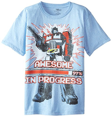 Transformers Little Boys Optimus Prime T-Shirt Shirt Light Blue Heather 5/6