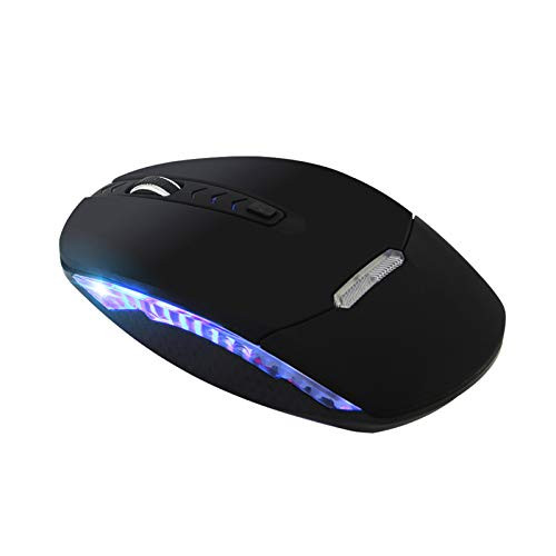 Bluetooth Wireless MouseDual Mode Bluetooth 4.0 Mouse 2.4G Wireless Optical Mouse with USB ReceiverRechargeable Silent 4 Adjustable DPI Levels for PC Laptop Windows Android OS System-Black-