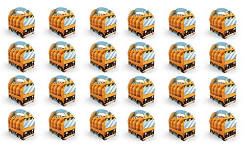 iFavor123 Pack of 24 Construction Yellow Truck Theme Candy Treat Favors Premium Sturdy Cardboard Party Boxes