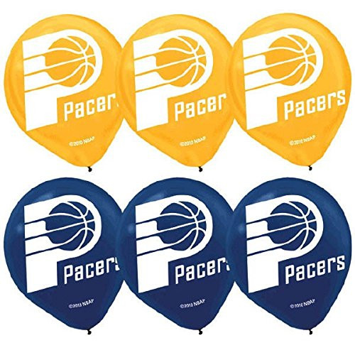 inchIndiana Pacers NBA Collection inch Printed Latex Balloons Party Decoration 12 inch 6 Ct.