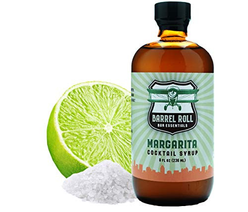 Barrel Roll Bar Essentials Cocktail Mixers - Margarita Cocktail Mix - All-Natural Margarita Drink Mix - USA Handcrafted Cocktail Syrups - Small Batch Cocktail Bitters w/ Real Cane Sugar - 8 Ounce