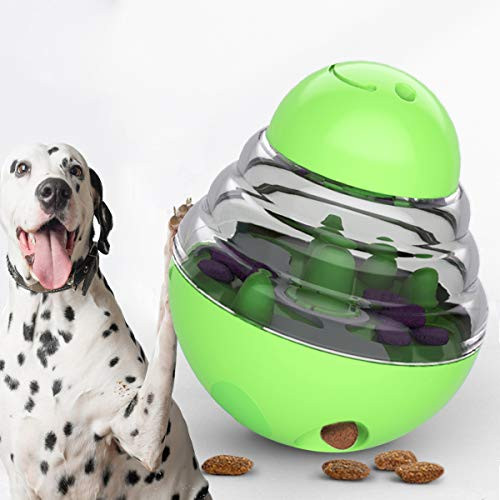 Moto and DonDon Multifunctional Tumbler Puzzle Toy for Dogs and Cats Pet Roly-Poly Feeder for Fun Training and Feeding Blue/Green -Green-