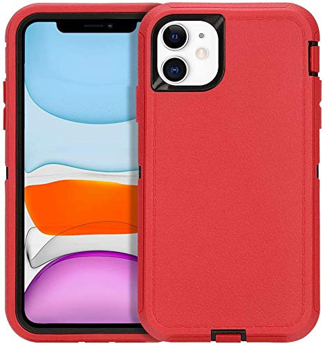 NYGSM for iPhone 11 Case -6.1 inch- Drop Protection Full Body Rugged Heavy Duty Case Shockproof/Drop/Dust Proof 3-Layer Protective Durable Cover for Apple iPhone 11 6.1-inch -Red  and  Black-