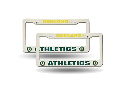 Oakland Athletics MLB Raised Letter White Plastic -2- License Plate Frame Set