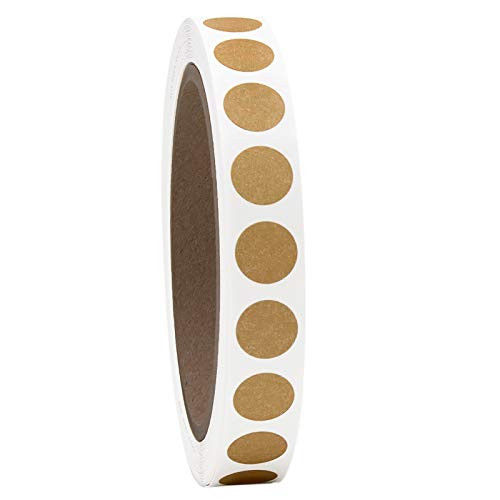1/2 inch Kraft Brown Round Color Coding Circle Dot Labels on a Roll 1000 Stickers.5 inch Diameter.