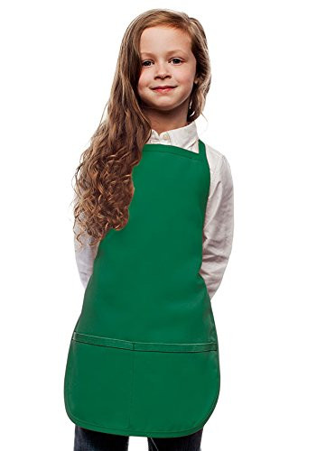 Kelly Green Kids Art Smock Apron Poly/Cotton Twill Fabric -Extra Large-