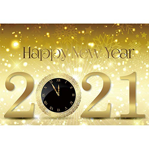 OFILA Happy New Year 2021 Backdrop Polyester Fabric 7x5ft New Year Party Decoration Photography Background New Year Countdown Festival Celebration Party Video Studio Props