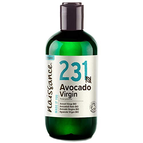 Naissance Certified Organic Virgin Avocado Oil 8 fl oz - Pure  and  Natural Cold Pressed Vegan Hexane Free Non GMO - Natural Moisturizer for Body Face Hands and Hair