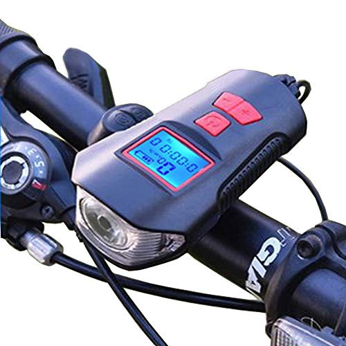 GEUNTECH LED Bicycle Light Speedometer Waterproof LCD Display Bike Night Riding Bicycle Odometer USB Rechargeable Bicycle Headlight Light Set