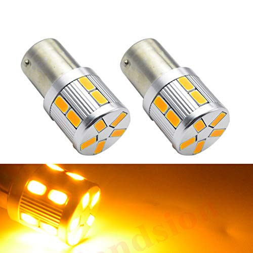 Ruiandsion 2pcs BA15S 1156 LED Turn Signal Light Bulbs 6V Super Bright 1141 LED Bulbs 5630 17SMD for Turn Signal Lights Non-Polarity -Yellow/Amber-