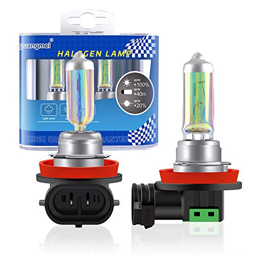 Teguangmei H11 Halogen Xenon Light Bulbs 12V 55W Super Bright Xenon White 5000K for Car High/Low Beam Headlight Bulb Fog Light Lamp Replacement?Pack of 2?