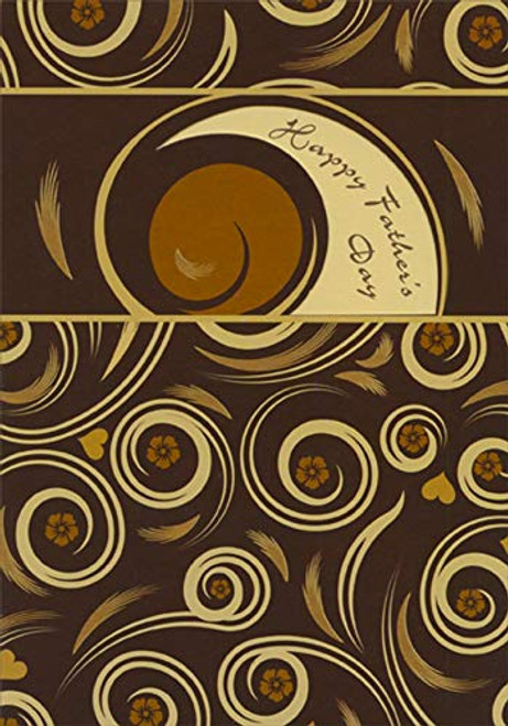 Designer Greetings Swirls on Deep Brown with Die Cut Window Blended Family Fathers Day Card Designer Greetings Swirls on Deep Brown with Die Cut Window Blended Family Fathers Day Card