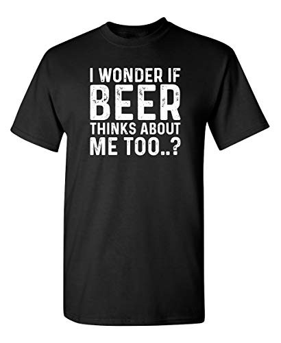 Beer Thinks Graphic Novelty Sarcastic Funny T Shirt L Black