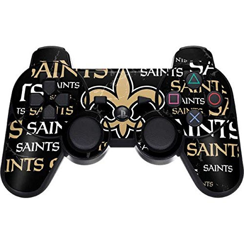 Skinit Decal Gaming Skin for PS3 Dual Shock Wireless Controller - Officially Licensed NFL New Orleans Saints Black Blast Design