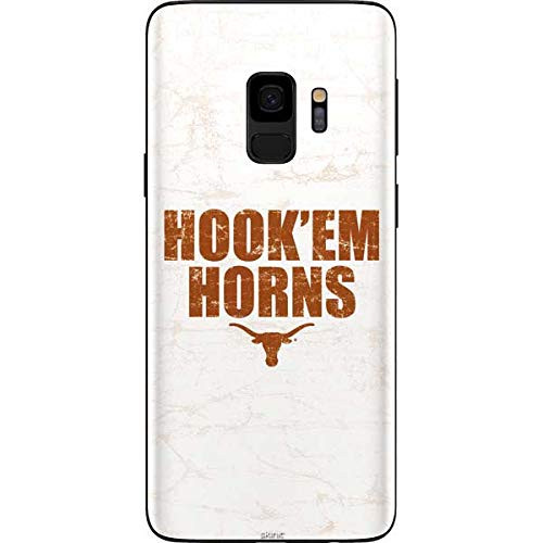 Skinit Decal Phone Skin Compatible with Galaxy S9 - Officially Licensed University of Texas at Austin Texas Longhorns White Hook Em Design