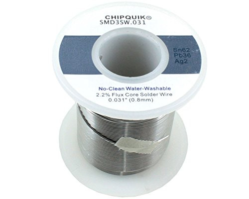 Solder Wire 62/36/2 Tin/Lead/Silver no-clean .031 1/2lb