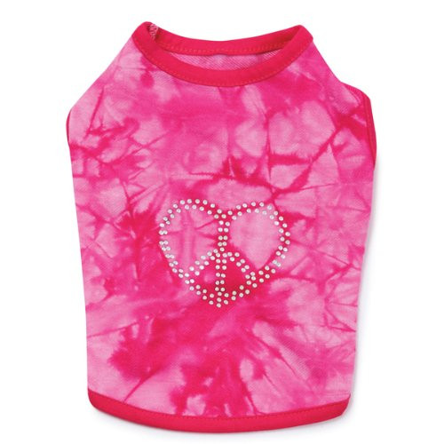 East Side Collection Rayon/Polyester 8-Inch Peace of My Heart Dog Tank Top XX-Small Pink