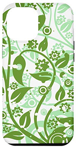 iPhone 12 Pro Max Swirling Flower Floral Circle Leaf Floristic Nature Pattern Case