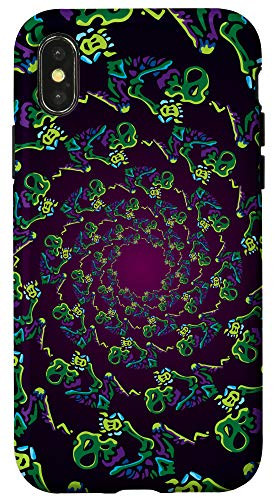 iPhone X/XS Vintage Ornamental Floral Flower Curly Swirl Circle Pattern Case