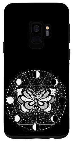 Galaxy S9 Moon Phase Moth Blackcraft Witchcraft Sacred Geometry phone Case