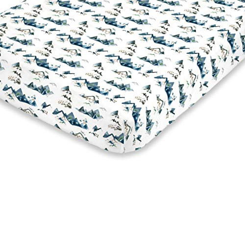 NoJo Super Soft Blue Green Tan and White Mountain Watercolor Fitted Mini Crib Sheet Blue Green Tan White NoJo Super Soft Blue Green Tan and White Mountain Watercolor Fitted Mini Crib Sheet Blue Green Tan White