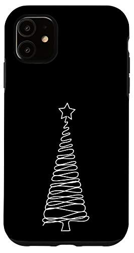 iPhone 11 Christmas Tree Line Art Minimalist Abstract Cool X-Mas Gifts Case