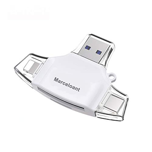 Marceloant Card Reader for Apple iPhone iPad Android Phone MacBook Computer Memory Card Adapter with USB C Type C Micro USBTrail Camera Viewer -Triangle-W-