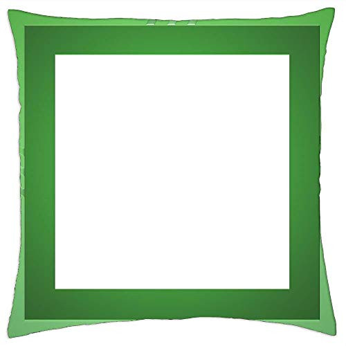 LESGAULEST Throw Pillow Cover -16x16 inch- - Frame Border Green Decoration Border Frame Style
