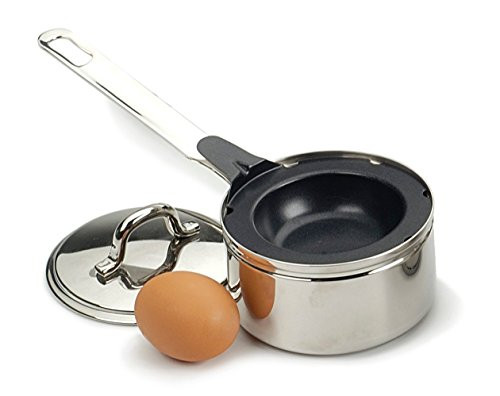 RSVP International Endurance Stainless Steel Poacher,Black & Silver,1-Egg