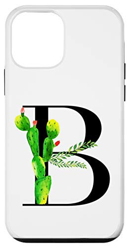 iPhone 12 mini Letter B Cactus Succulents Monogram Floral Case