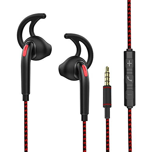 Sports Earbuds Wired in Ear Running Headphones with Microphone Sweatproof Winged Earphones for Workout Exercise Gym Braid Heaphones Compatible with Cell Phones Mp3 Tablet Laptop 3.5mm Sports Earbuds Wired in Ear Running Headphones with Microphone Sweatproof Winged Earphones for Workout Exercise Gym Braid Heaphones Compatible with Cell Phones Mp3 Tablet Laptop 3.5mm