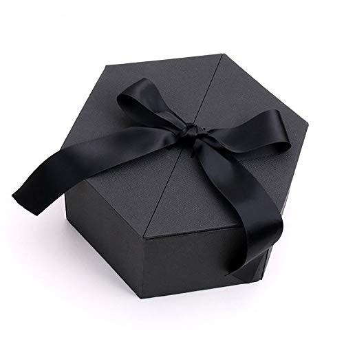Black Gift Box - 9 x 8 x 4 Gifts Wrap Boxes with Lid Cover Ribbon and Shredded Paper for Christmas Wedding Halloween Valentines Day Birthday Mother Day Father Day Engagements Grooms Gifts Black Gift Box - 9 x 8 x 4 Gifts Wrap Boxes with Lid Cover Ribbon and Shredded Paper for Christmas Wedding Halloween Valentines Day Birthday Mother Day Father Day Engagements Grooms Gifts
