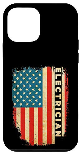 iPhone 12 mini Electrician USA Flag Vintage Lineman Line Worker Gift Case