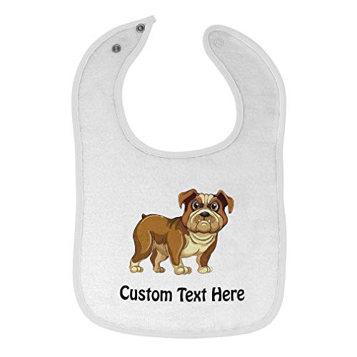 Toddler  and  Baby Bibs Burp Cloths Dog Bulldog Lover Pet Cotton Items for Girl Boy Gifts Ab White Custom Text Here